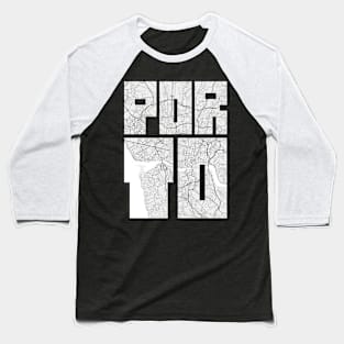 Porto, Portugal City Map Typography - Light Baseball T-Shirt